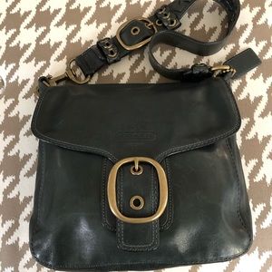 Coach Navy Leather Shoulder Bag
